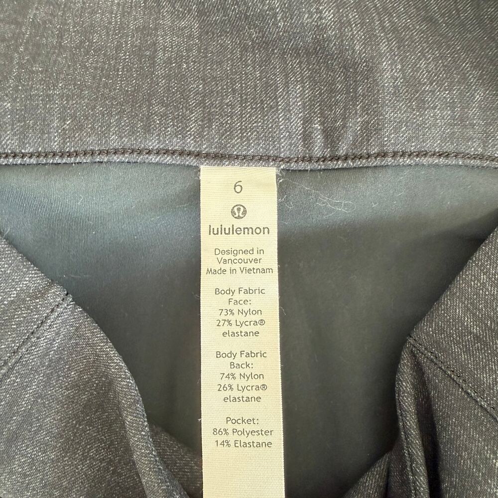 Lululemon Here To There High Rise 7/8 Pants Crosshatch Texture Sz 6 - Picture 2 of 5